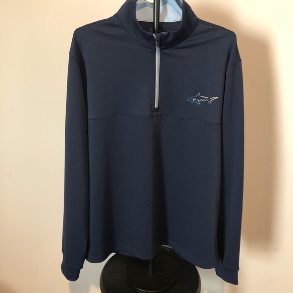 Greg Norman Collection Other - Greg Norman Collection Navy Blue Quarter-Zip Pullover with Shark Logo